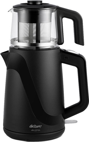 Arzum AR3062 Jollietea 1650 W Cam Demlikli Çay Makinesi Siyah