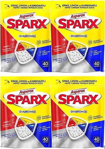 Asperox Sparx Bulaşık Makinesi Tableti 40'lı 4 Adet
