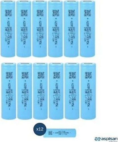 Aspilsan INR18650A28 3.7V 2900MAH 25A Discharge Şarjlı Li-Ion Pil - 12 Adet Set