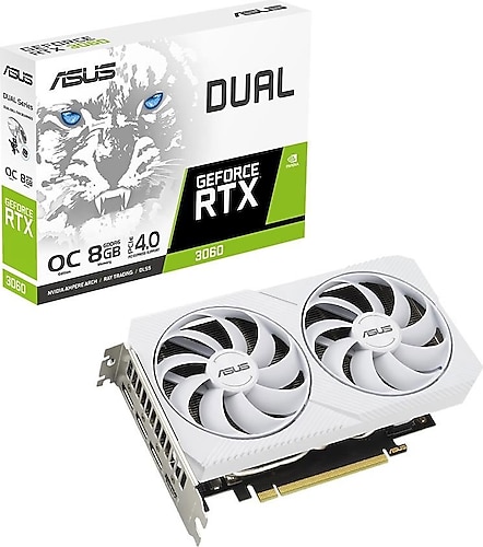 Asus Dual RTX 3060 White OC DUAL-RTX3060-O8G-WHITE 128 Bit GDDR6 8 GB Ekran Kartı
