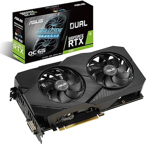 Asus RTX 2060 DUAL-RTX2060-O6G-EVO 192 Bit GDDR6 6 GB Ekran Kartı