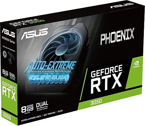 Asus RTX 3050 Phoenix PH-RTX3050-8G 128 Bit GDDR6 8 GB Ekran Kartı