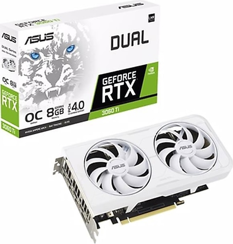 Asus RTX 3060 TI Dual White OC Edition DUAL-RTX3060TI-O8GD6X-WHITE 256 Bit GDDR6X 8 GB Ekran Kartı