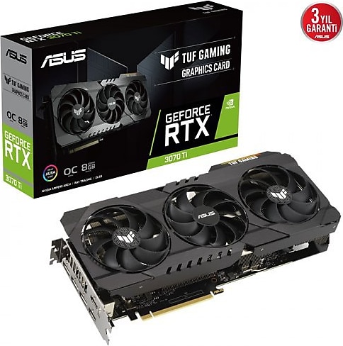 Asus RTX 3070 TI Tuf Gaming OC Edition TUF-RTX3070TI-O8G-V2-GAMING 256 Bit GDDR6X 8 GB Ekran Kartı