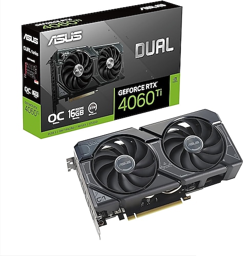 Asus RTX 4060 TI Dual OC DUAL-RTX4060TI-O16G 128 Bit GDDR6 16 GB Ekran Kartı