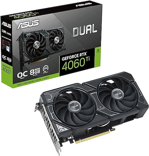 Asus RTX 4060 TI Dual OC DUAL-RTX4060TI-O8G 128 Bit GDDR6 8 GB Ekran Kartı