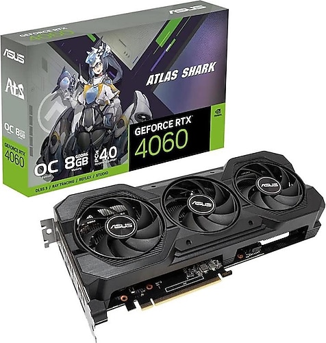 Asus RTX 4060 V2 ATS OC Edition ATS-RTX4060-O8G-V2 128 Bit GDDR6 8 GB Ekran Kartı
