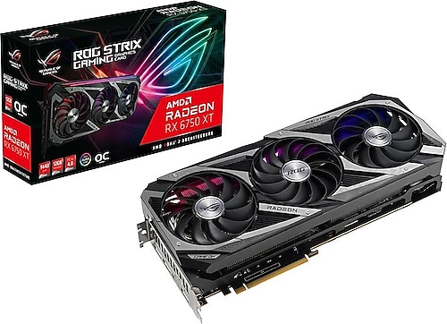 Asus RX 6750 XT Rog Strix OC Edition ROG-STRIX-RX6750XT-O12G-GAMING 192 Bit GDDR6 12 GB Ekran Kartı