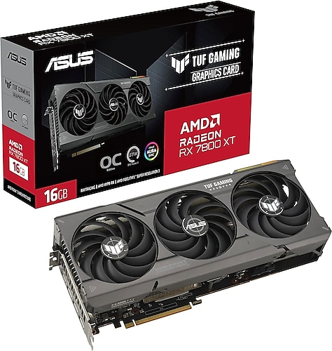Asus RX 7800 XT TUF Gaming OC Edition TUF-RX7800XT-O16G-GAMING 256 Bit GDDR6 16 GB Ekran Kartı