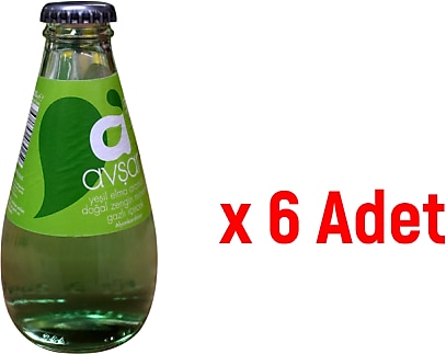 Avşar C+ Yeşil Elma Aromalı 200ml 6'lı Paket Maden Suyu