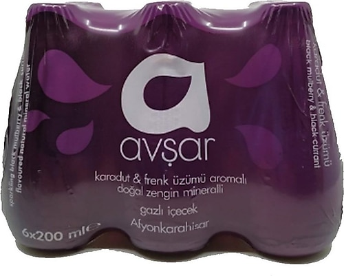 Avşar Karadut & Frenk Üzümü Aromalı Maden Suyu 6x200 ml