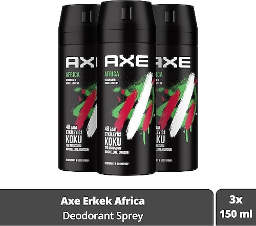 Axe Africa Deodorant Sprey 150 ml 3 Adet