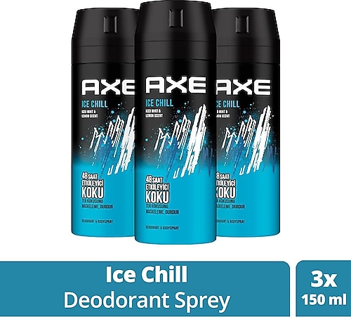 Axe Ice Chill Deodorant Sprey 150 ml 3 Adet