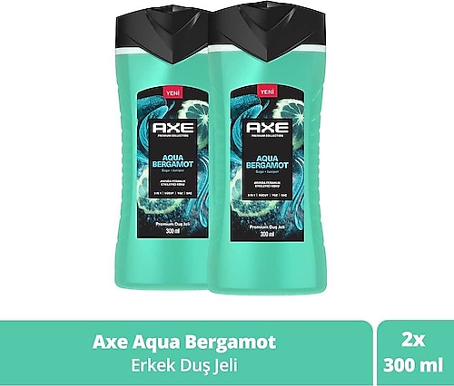 Axe Premium Collection Aqua Bergamot 3 in 1 Duş Jeli 300 ml 2 Adet