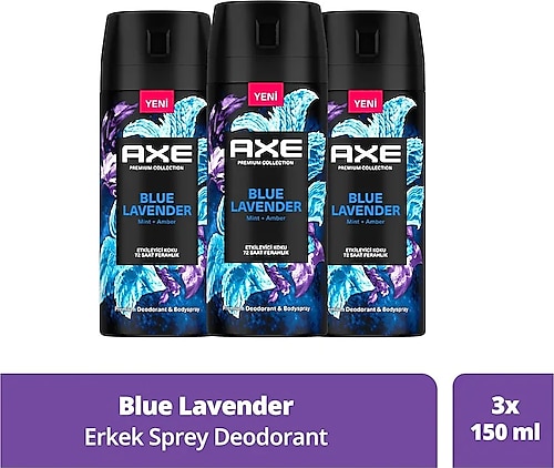 Axe Premium Collection Blue Lavender Erkek Deodorant 150 ml 3 Adet