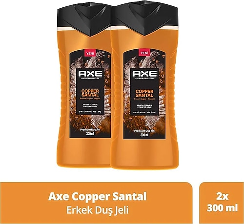 Axe Premium Collection Copper Santal 3 in 1 Duş Jeli 300 ml 2 Adet
