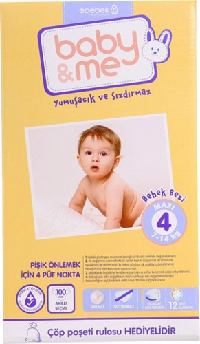 Baby&Me 4 Numara Maxi 100'lü Bebek Bezi