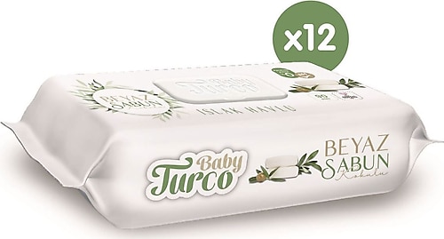 Baby Turco Beyaz Sabun Kokulu 90 Yaprak 12'li Paket Islak Mendil