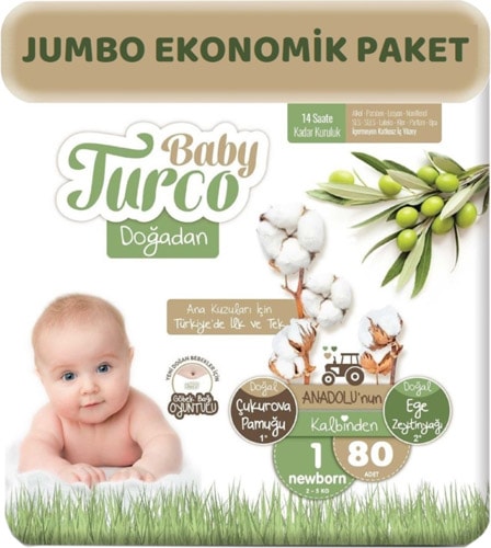 Baby Turco Doğadan 1 Numara Yenidoğan 80'li Bebek Bezi