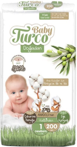 Baby Turco Doğadan 1 Numara Yenidoğan 200'lü Bebek Bezi