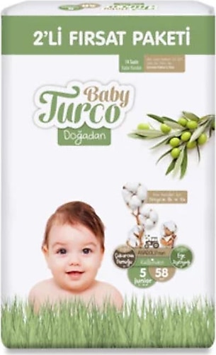 Baby Turco Doğadan 5 Numara Junior 58'li Bebek Bezi