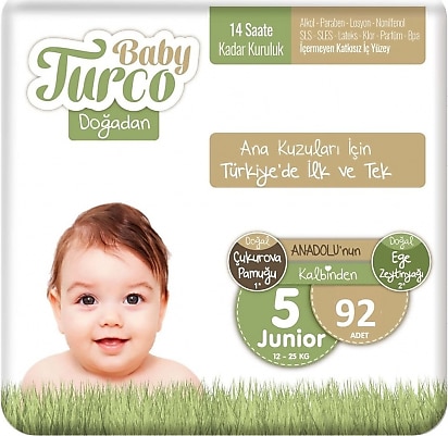 Baby Turco Doğadan 5 Numara Junior 92'li Bebek Bezi