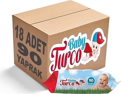Baby Turco Klasik 90 Yaprak 18'li Paket Islak Havlu Mendil