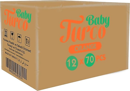 Baby Turco Portakal Kokulu 70 Yaprak 12'li Paket Islak Bebek Havlusu