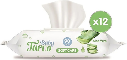 Baby Turco Softcare Aloe Vera 90 Yaprak 12'li Paket Islak Bebek Havlusu