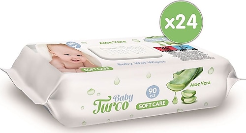 Baby Turco Softcare Aloe Vera 90 Yaprak 24'lü Paket Islak Bebek Havlusu