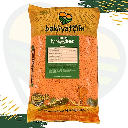 Bakliyatçım Şanlıurfa Kırmızı Futbol İç Mercimek 1 kg