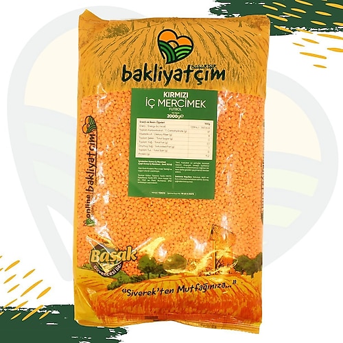 Bakliyatçım Şanlıurfa Kırmızı Futbol İç Mercimek 2 kg