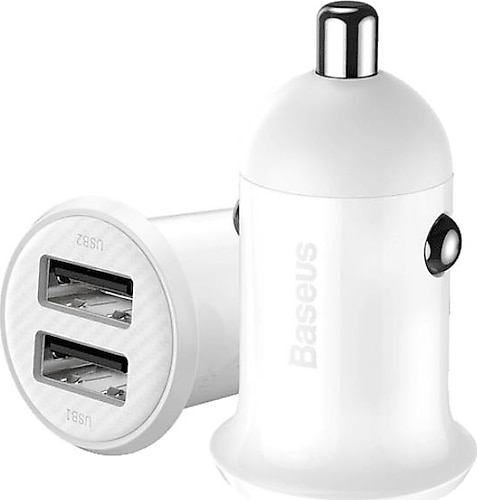 Baseus Grain Pro 4.8A Araç Şarj Cihazı Beyaz