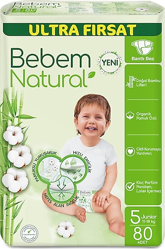 Bebem Natural 5 Numara Junior 80'li Bebek Bezi