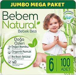 Bebem Natural 6 Numara Ekstra Large 100'lü Bebek Bezi