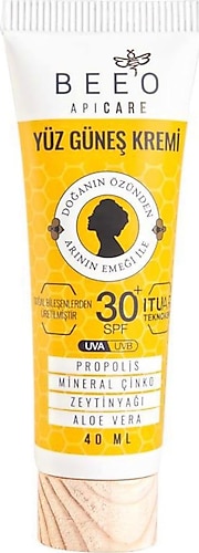 Bee'o Apicare Propolisli 50 Faktör Yüz Güneş Kremi 40 ml