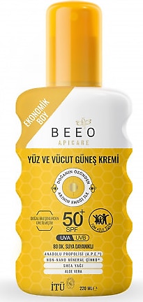 Bee'o ApiCare Propolisli Yüz ve Vücut Güneş Kremi 220 ml