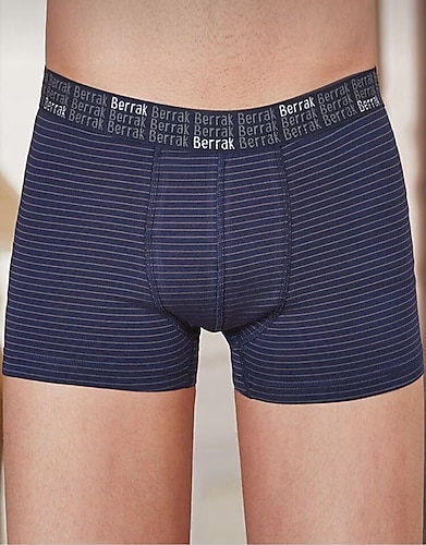 BERRAK 4475 ERKEK ÇİZGİLİ LİKRALI BOXER 10 ADET