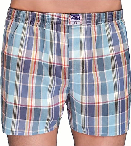 Berrak 5 Adet Erkek Havlu Kemer Poplin Boxer Short 1070 Desenli