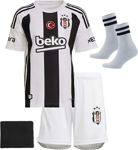Beşiktaş Siyah Beyaz 2024-25 Sezon Çoçuk Futbol Forması