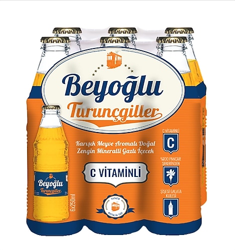 Beyoğlu Turunçgiller 250 ml 6'lı Karışık Meyve Aromalı İçecek