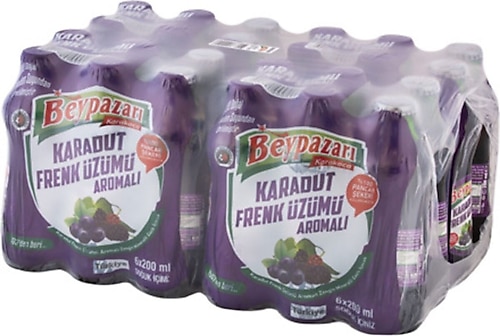 Beypazarı Karadut Frenk Üzümü Aromalı Maden Suyu 24x200 ml