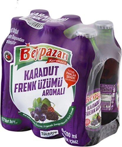 Beypazarı Karadut Frenk Üzümü Aromalı Maden Suyu 6x200 ml
