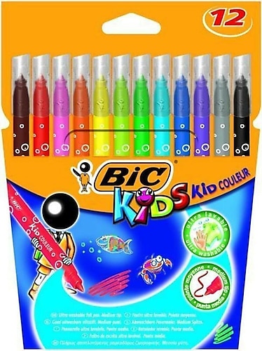Bic Kid Couleur Ultra Yıkanabilir 12'li Keçeli Kalem Seti