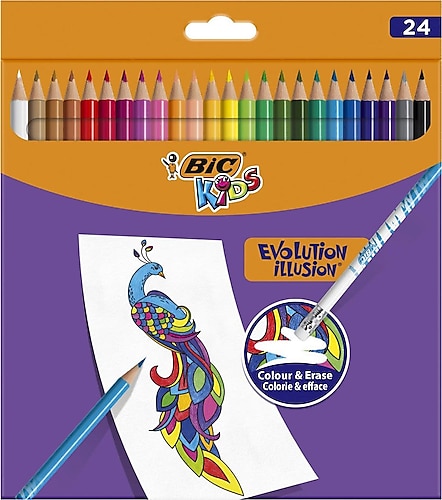 Bic Kids Evolution İllision Silinebilir 24'lü Kuru Boya Seti