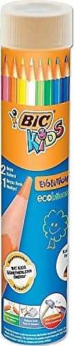 Bic Kids Evolution Metal Tüp Üçgen 12+1'li Jumbo Kuru Boya Seti