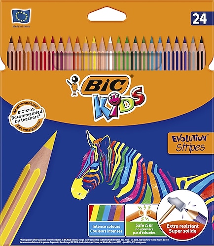 Bic Kids Evolution Stripes 24'lü Kuru Boya Seti