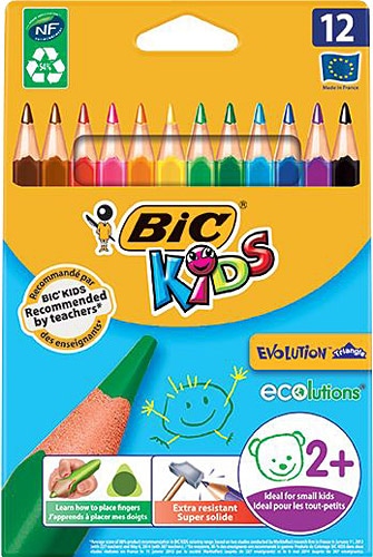 Bic Kids Evolution Üçgen 12'li Jumbo Kuru Boya Seti