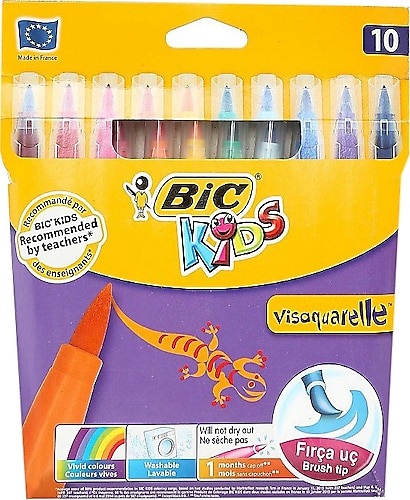 Bic Visa 10'lu Fırça Uçlu Keçeli Kalem Seti