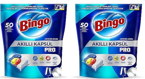Bingo Akıllı Kapsül Pro Bulaşık Makinesi Tableti 50'li 2 Adet